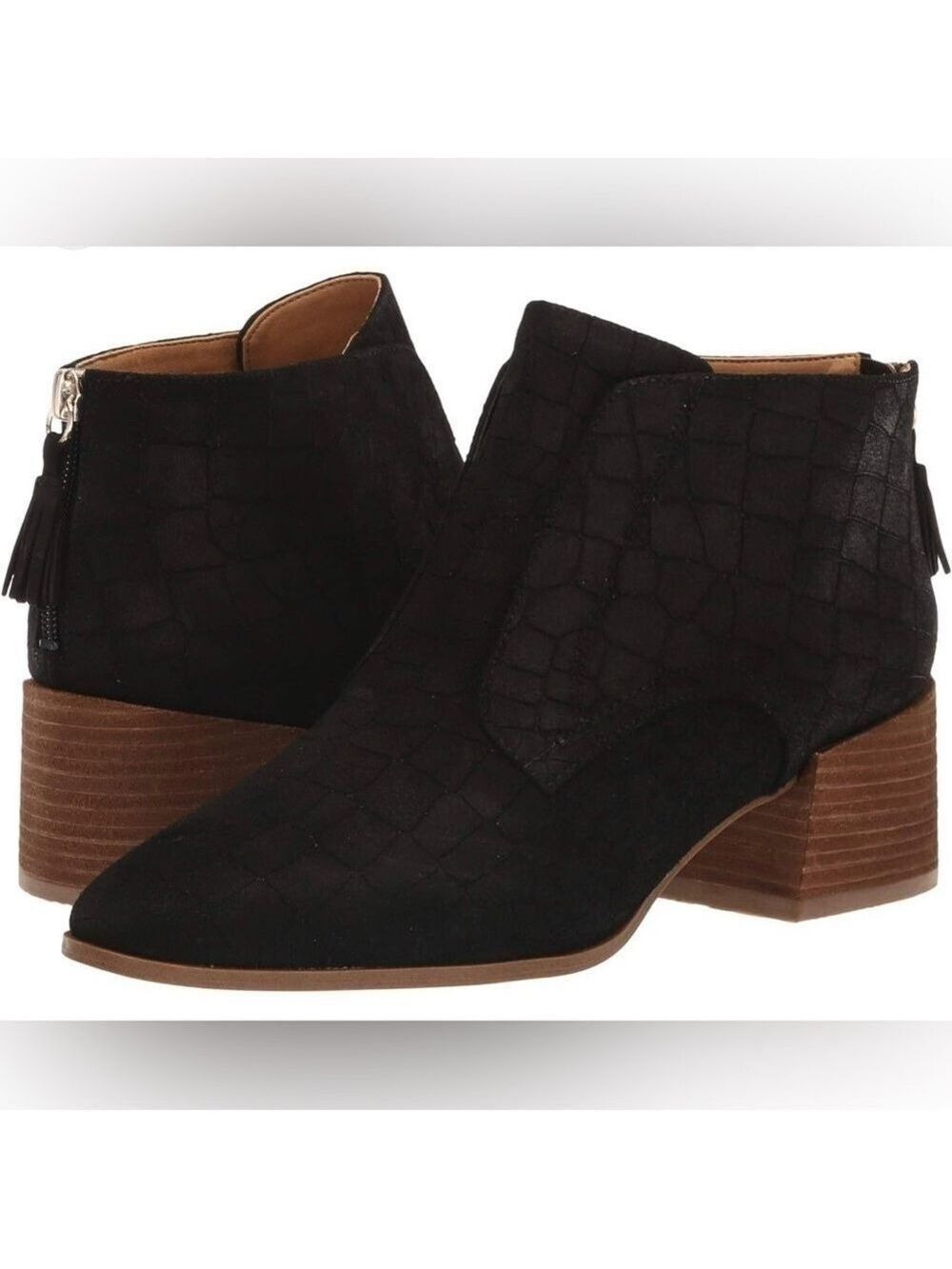 Women’s Dr Scholl’s Bianca Black Leather Suede Booties Size 9 US!